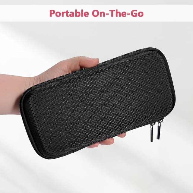 Detalle de FINPAC Federmäppchen aus Hart-EVA (21,5 x 10 x 3,8 cm) – stoßfeste Stiftetasche für Büro, Schule & unterwegs, schwarz, groß