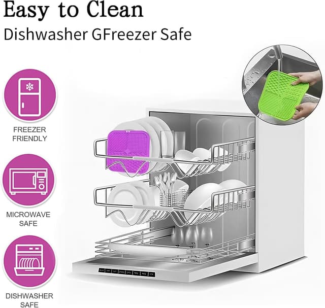 Detalle 2 de 2 Stück Schleckmatte für Hunde & Katzen (20 x 20 cm) mit Saugnäpfen – Leckmatte zum langsamen Füttern