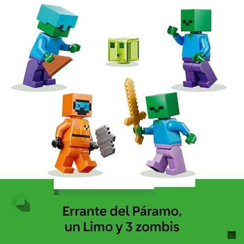 Detalle de LEGO Minecraft La Mazmorra de Zombis 21587 con minifigura del Errante y 3 zombis (juguete interactivo para 8+)