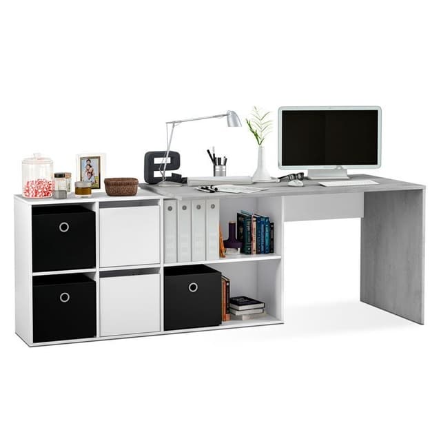 Detalle de Habitdesign Adapta XL mesa escritorio blanco/gris