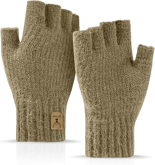 Imagen de JUNRUI Fingerless Gloves for Winter Warmth en OfertitasTOP