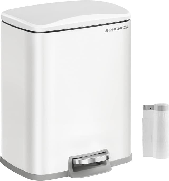 Detalle de SONGMICS Cestino da Cucina LTB543W01, pattumiera da 20 L con coperchio a chiusura morbida