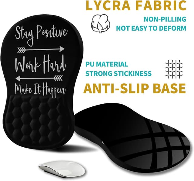 Detalle de Hokafenle Ergonomic Mouse Pad with Wrist Support (Integrated Memory Foam Slope Massage Bulge)