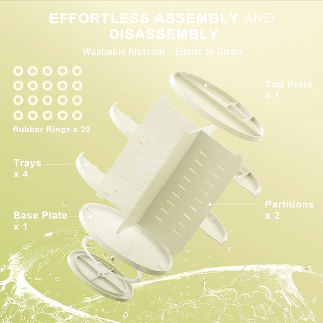 Thumbnail 6 de Auxmir Make Up Organizer mit 9 einstellbaren Stufen, 360° drehbar – weiß