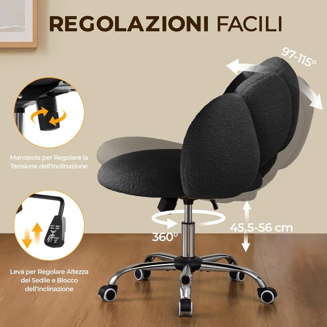 Detalle 1 de Yaheetech Sedia da ufficio ergonomica