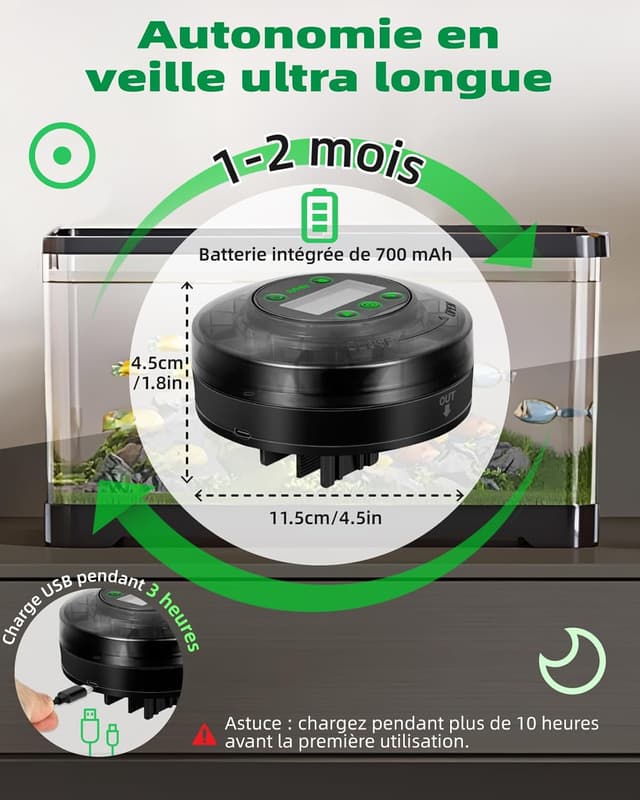 Thumbnail 6 de Papettly Distributeur automatique nourriture poisson avec minuterie 🐟