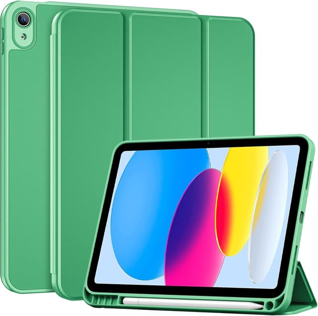 Detalle de ProCase hybrid iPad case for 11-inch (A16) 2025 and iPad 10.9-inch (2022) with pencil holder – lightgreen