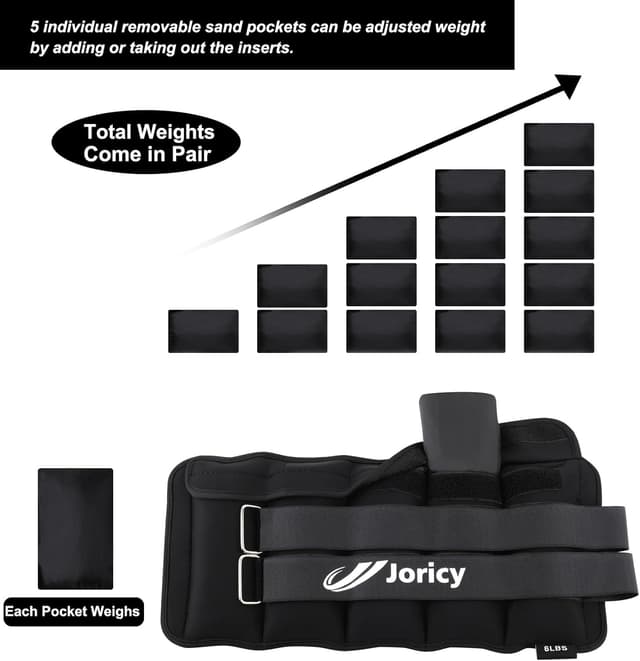 Detalle de Adjustable Ankle Weights (1–20 lbs) Pair for Women & Men with Removable Inserts