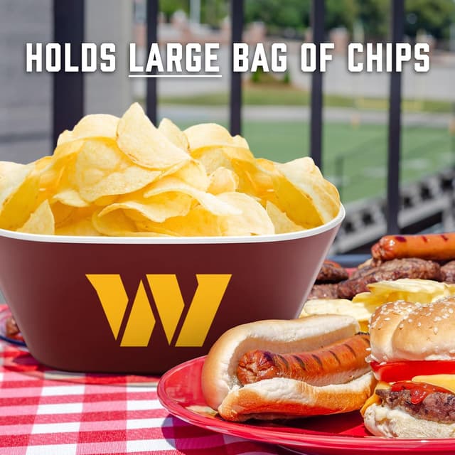 Detalle de YouTheFan NFL Officially-Licensed Large Party Bowl (100% Melamine, BPA-Free) for Game Day Snacks