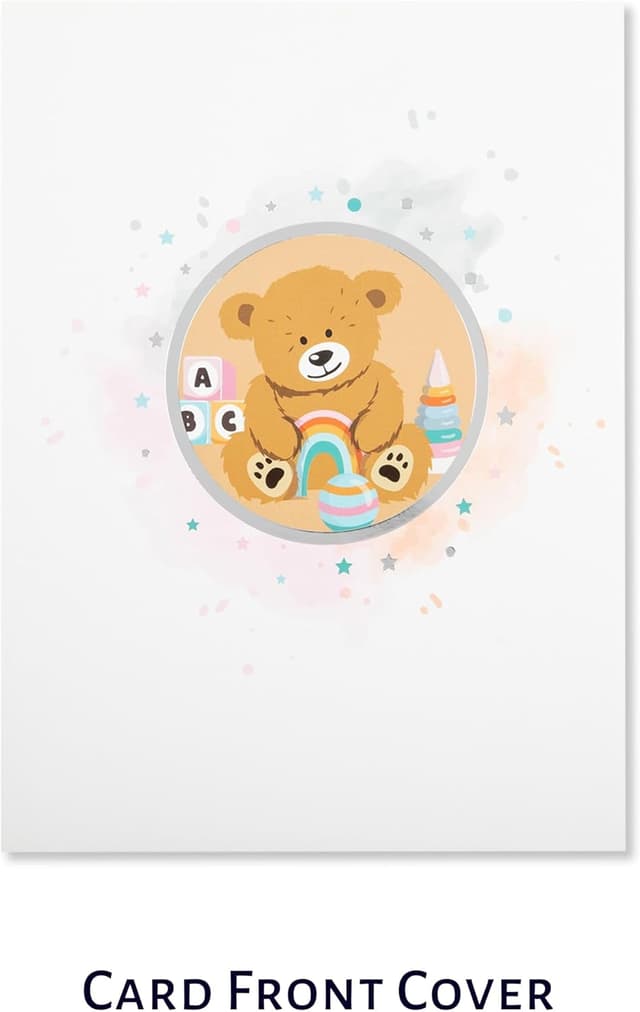 Detalle 2 de Cardology biglietto pop-up con orsetto appena nato: regalo 3D per baby shower