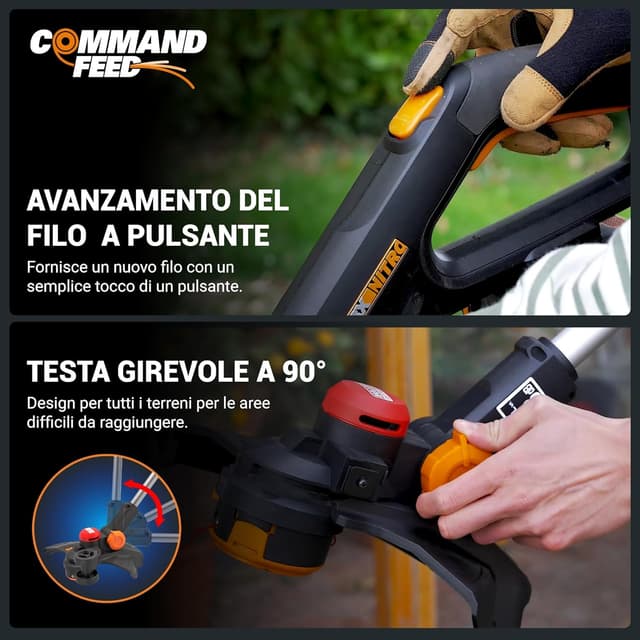 Thumbnail 5 de WORX Nitro WG173E.9 tagliaerba a batteria 20 V brushless, circuito di taglio da 33 cm (solo utensile)