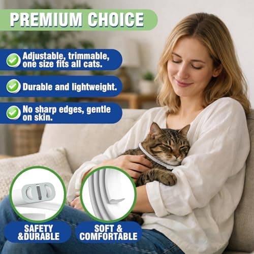 Detalle de Inpumo Collar Antiparasitario para Gatos antipulgas y garrapatas ajustable, impermeable y con aceites naturales (1 pack)