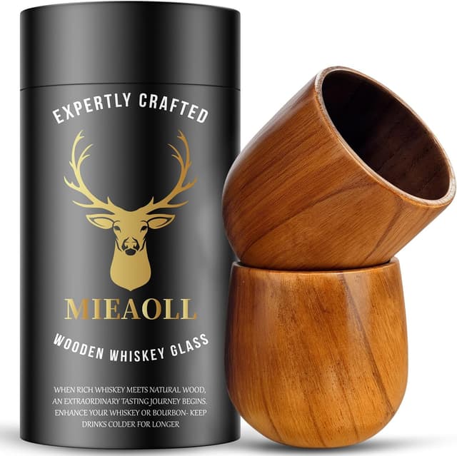 Thumbnail 6 de Wooden Whiskey Glasses 2 Pack 🥃