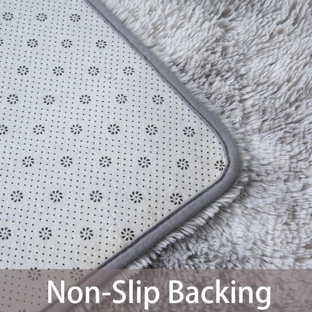Detalle de Grey Shag Area Rug 9x12 plush bedroom carpet