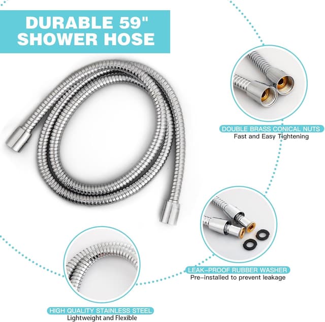 Thumbnail 4 de JDO 4.7" 6-Setting High Pressure Handheld Shower Head