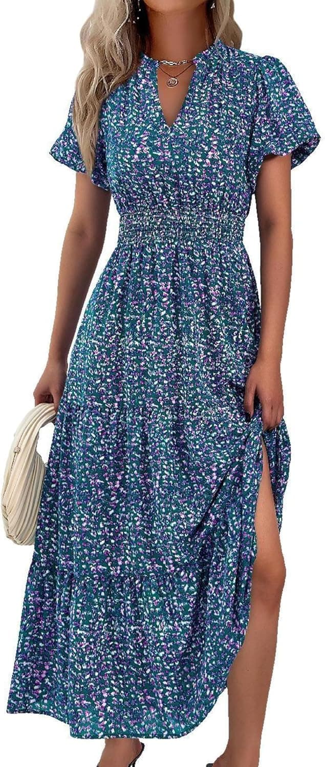 Detalle de MASCOMODA Floral Summer Maxi Dress 2026