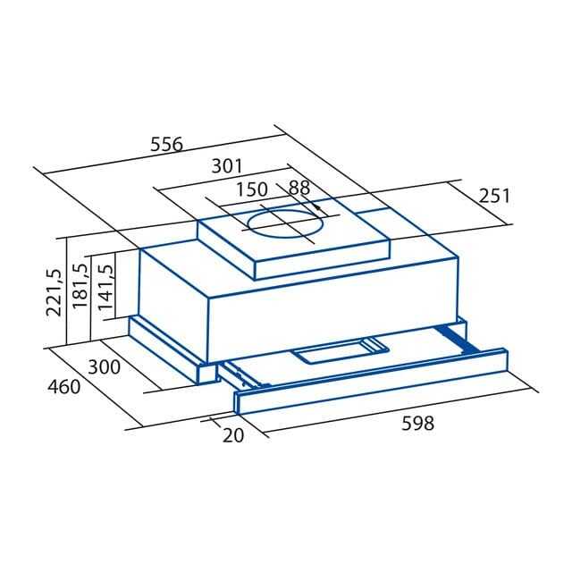Detalle 2 de Cata TFH 6630 WH campana telescópica 6 niveles