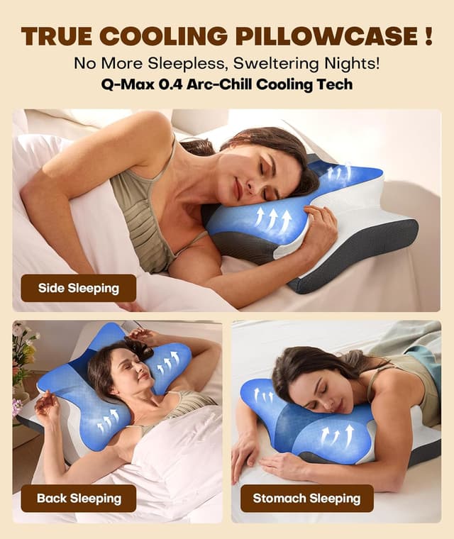 Thumbnail 3 de Cozyplayer True Cooling Cervical Neck Pillow — Ergonomic Memory Foam 1️⃣