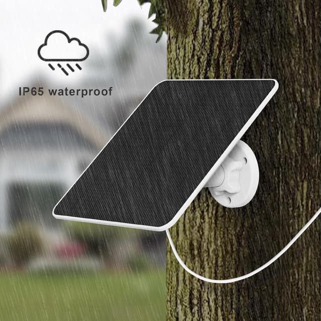 Detalle de Solar Panel Charger for Ring Camera (5W) with 9.8 ft Cable, IP65 Waterproof