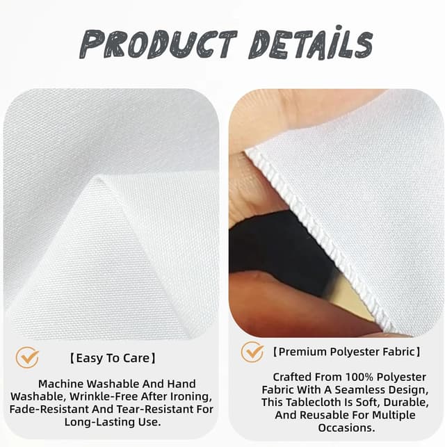 Detalle de 10 Pack White Rectangle Table Cloths (60 x 126 Inch) for 8-Foot Tables