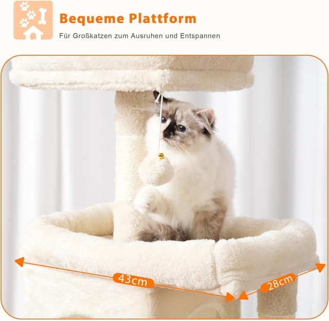 Detalle de Heybly Kratzbaum 145 cm mit 2 Plattformen