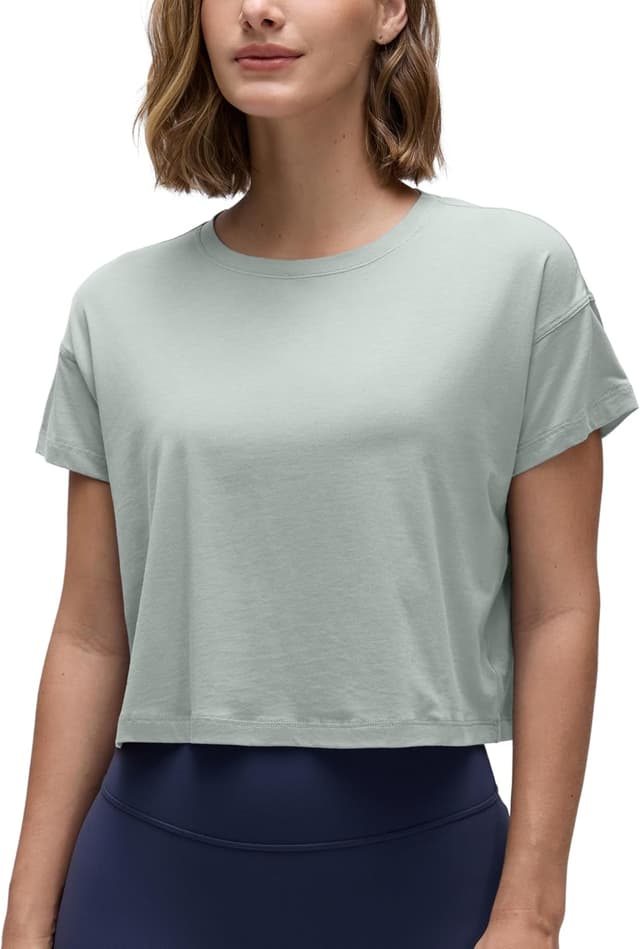 Detalle 2 de Maglietta CRZ YOGA in pima di cotone a manica corta, girocollo alto