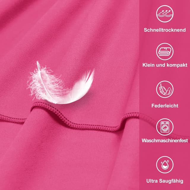 Thumbnail 1 de Pameil Microfaser Handtücher 120x50cm Rose Rot