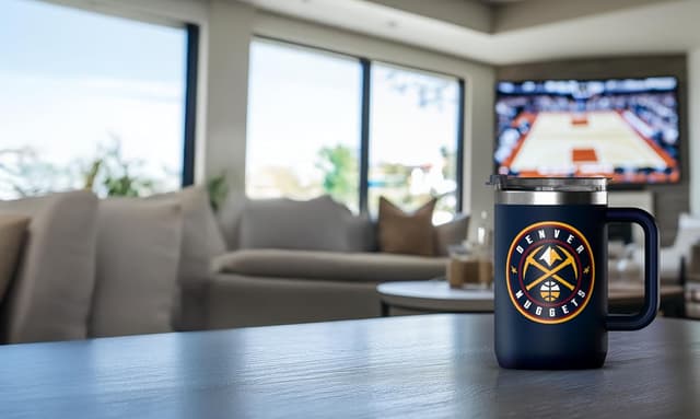 Detalle 1 de Hydrapeak 18 oz WNBA Official Insulated Coffee Cup with Swing Lid & Travel Handle