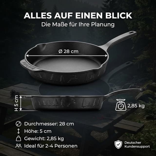 Detalle de FIXLINE Gusseisenpfanne 28 cm für Induktion