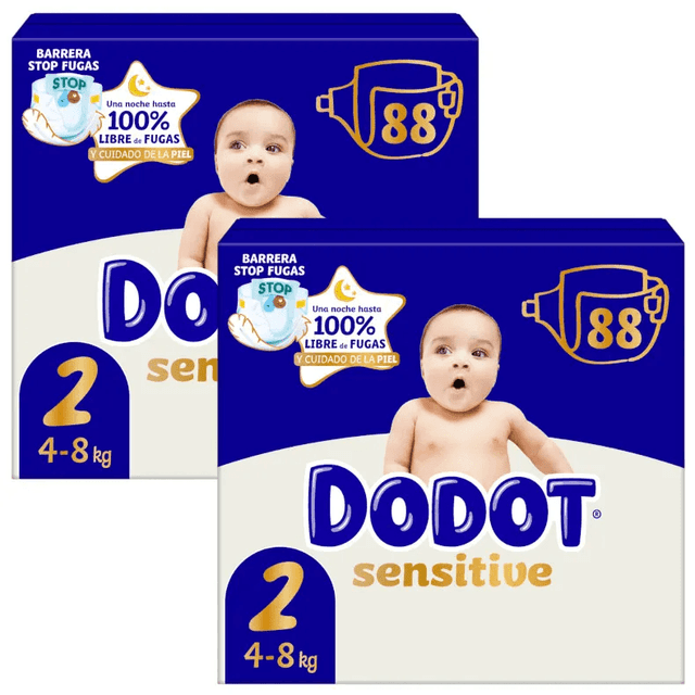 Imagen de Dodot Pañales Sensitive Jumbo Pack T2 (4-8 Kg) 2x88 uds en OfertitasTOP