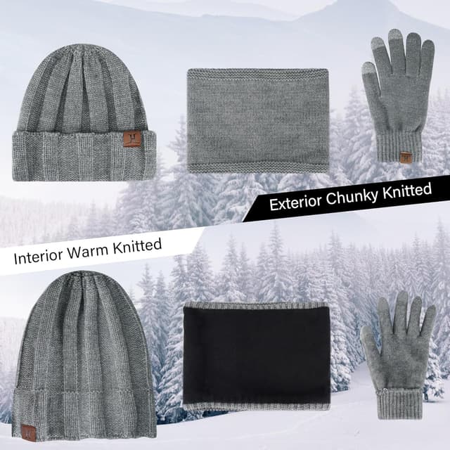 Thumbnail 4 de Ensemble bonnet, Ă©charpe et gants thermiques pour homme đ§Ł