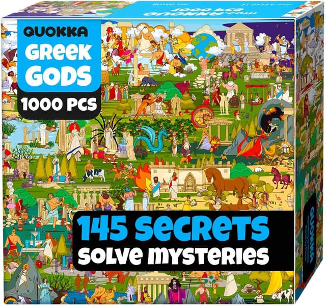 Detalle de QUOKKA 1000-Piece Greek Gods Jigsaw Puzzle for Adults with Audio Story and Hidden Secrets