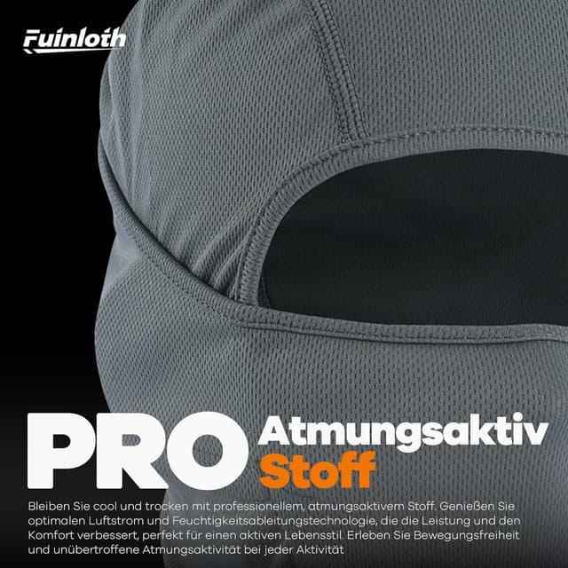 Detalle de Fuinloth Sturmhaube & Skimaske Balaclava für Motorrad, Fahrrad und Winter – helmkompatibel