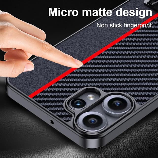 Detalle 2 de FDHYFGDY Hülle für Nothing CMF Phone 2 Pro – Schutzhülle mit Ständer (carbonfaseroptisch) und verstellbarem Winkel