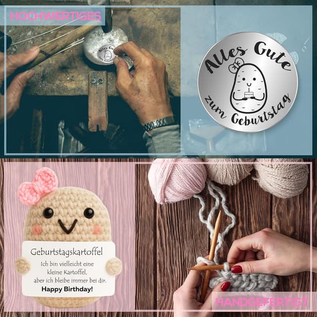 Detalle de Tixlux Pocket Hug Strick-Kartoffel Glücksbringer