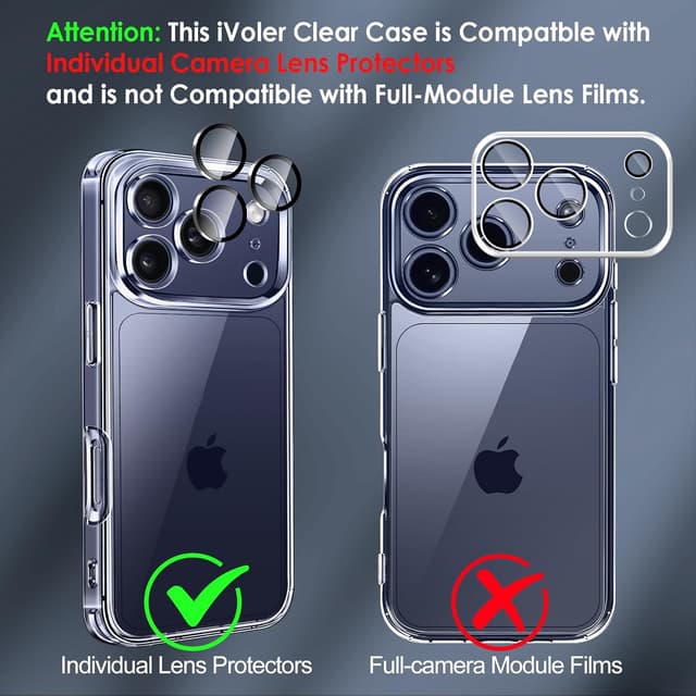 Detalle 1 de ivoler Funda Transparente iPhone 17 Pro MAX + 2 Cristales