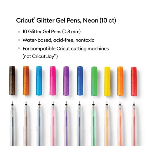 Detalle 1 de Cricut Glitter Gel Pen Set 0,8 mm, 10 unidades 🎨