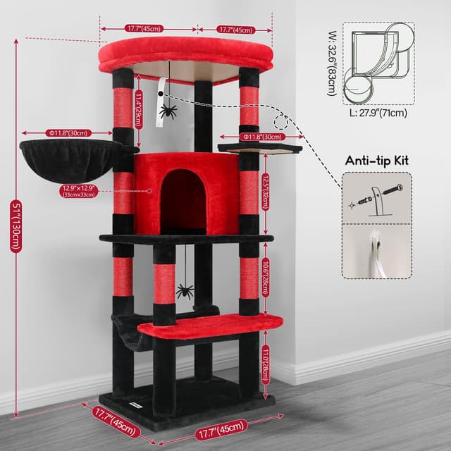 Thumbnail 2 de Globlazer Gothic Corner Cat Tower with Sisal Post and Lounger 🐱