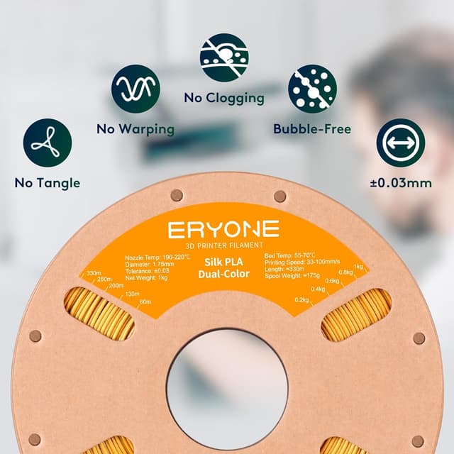 Detalle 2 de ERYONE Dual Zweifarbig PLA 1,75 mm 1 kg