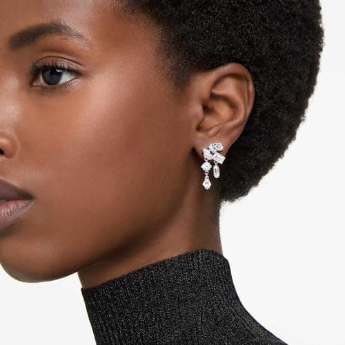 Thumbnail 4 de Swarovski Mesmera pendientes blancos, baño de rodio 💍