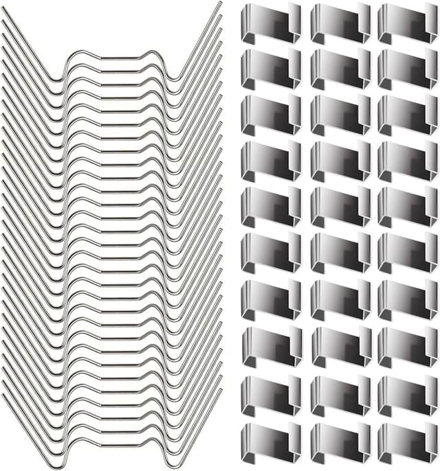 Detalle de 60 Stainless Steel Greenhouse Clips for Glass