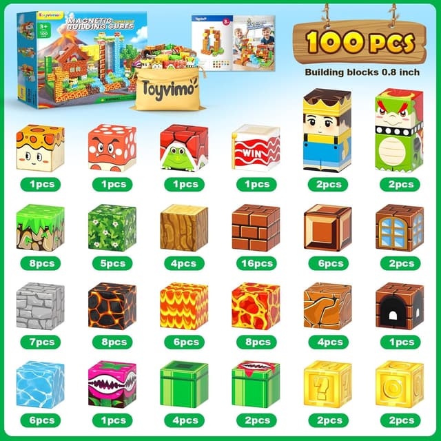 Thumbnail 6 de 100PCS Magnetic Blocks 100-Piece Set