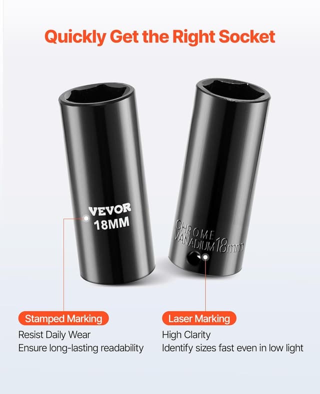 Thumbnail 3 de VEVOR 50-Piece 3/8 Drive Socket Set