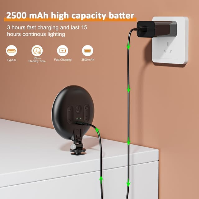 Thumbnail 5 de Anautin 60 LED Ring Light, Rechargeable 6500K