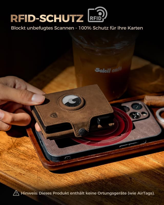 Thumbnail 5 de LORZOR AirTag Wallet Slim Wallet 10+ Münzen