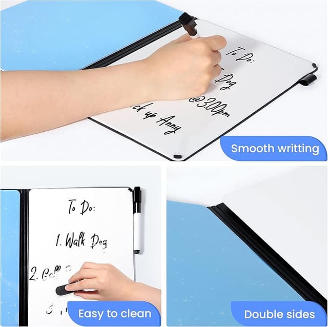 Detalle de AGM A4 Pizarra Blanca Portátil 📐, Doble Cara, Incluye Bolígrafo