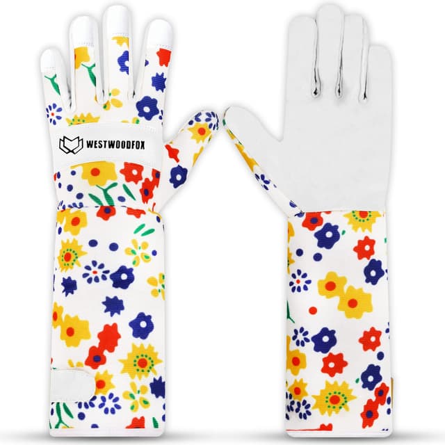 Imagen de WESTWOOD FOX Leather Gardening Gloves Long Forearm en OfertitasTOP