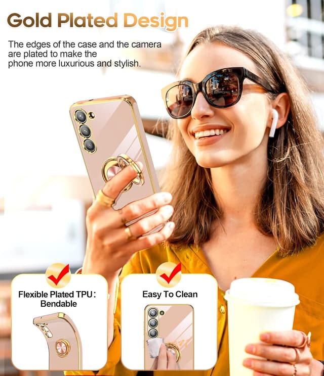 Thumbnail 6 de LeYi for Samsung Galaxy S23 5G case with ring holder and 2-pack screen protectors (pink)