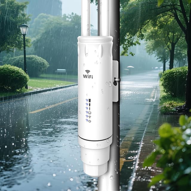 Detalle de WONLINK Access Point esterno e ripetitore WiFi dual band 1200Mbps con 4 antenne, POE 24V e IP66