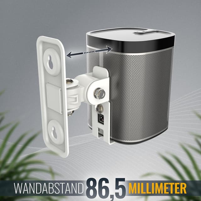 Detalle de RICOO 1x Lautsprecher-Wandhalterung für Sonos Play:1 (Gen 2) LH431-W – schwenk- & neigbar